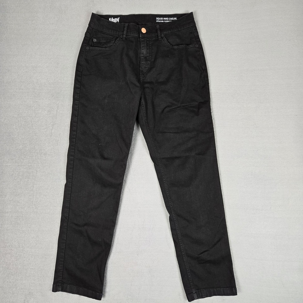 Mugsy Squid Inks Jeans Mens 31x30 Black Tapered Stretch Denim Pants Casual